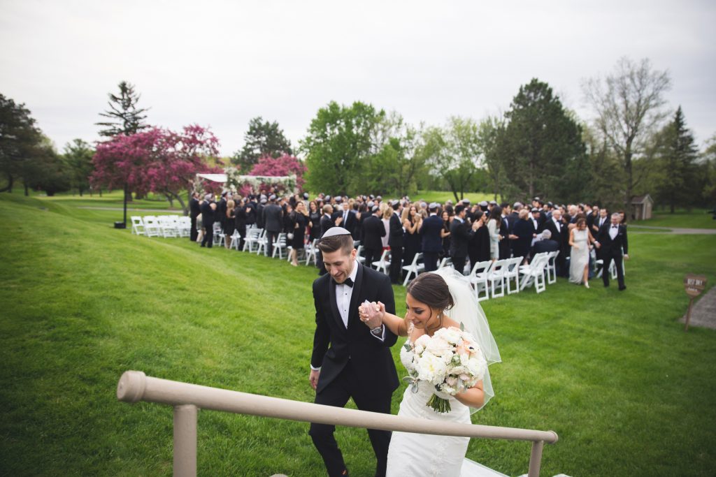 Bride and groom just married at Elmridge golf course