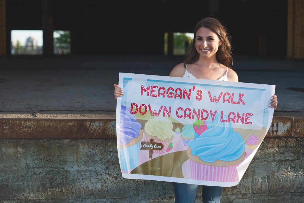 Montreal wedding photography bride holding up sign with proposal