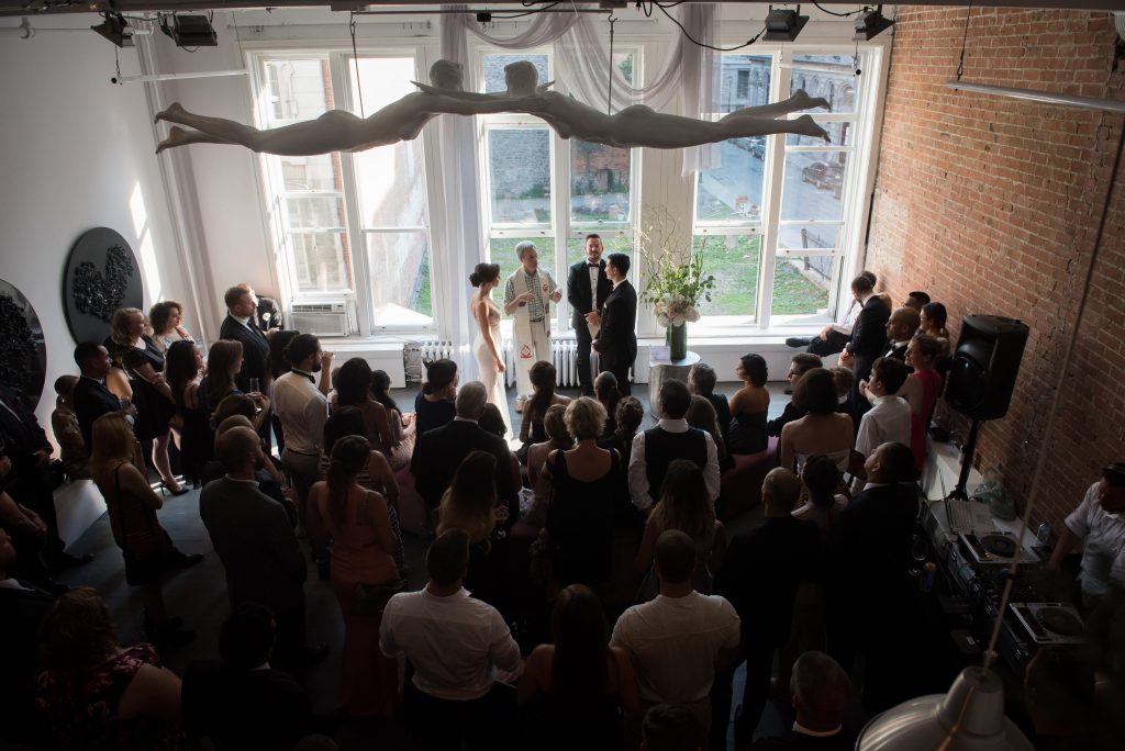 wedding ceremony in a loft