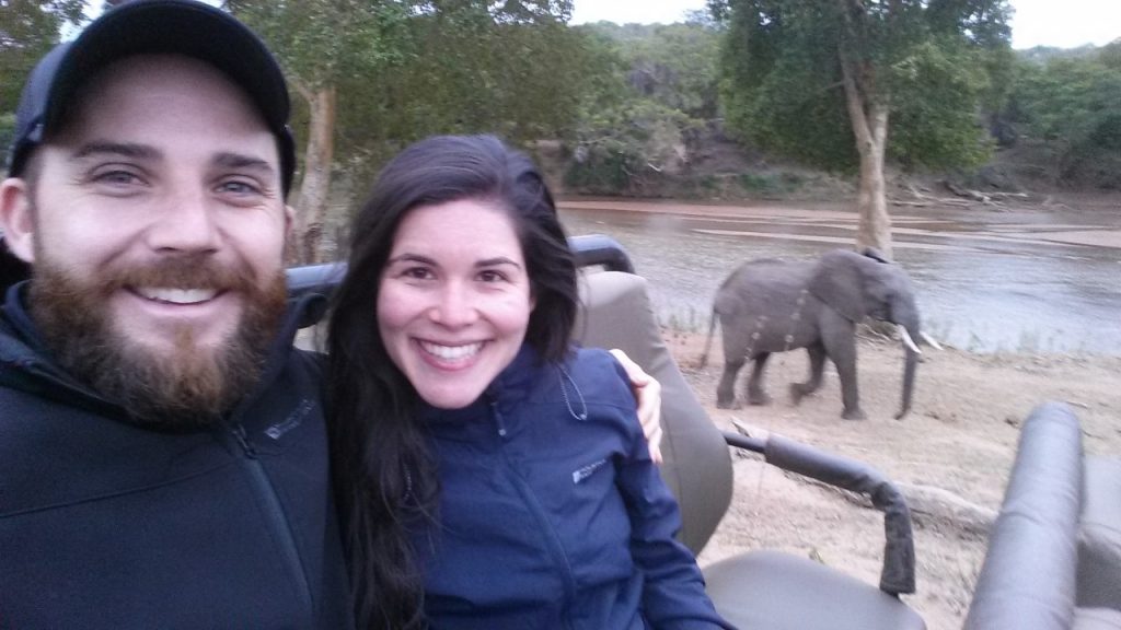 selfie of bride and groom on honeymoon